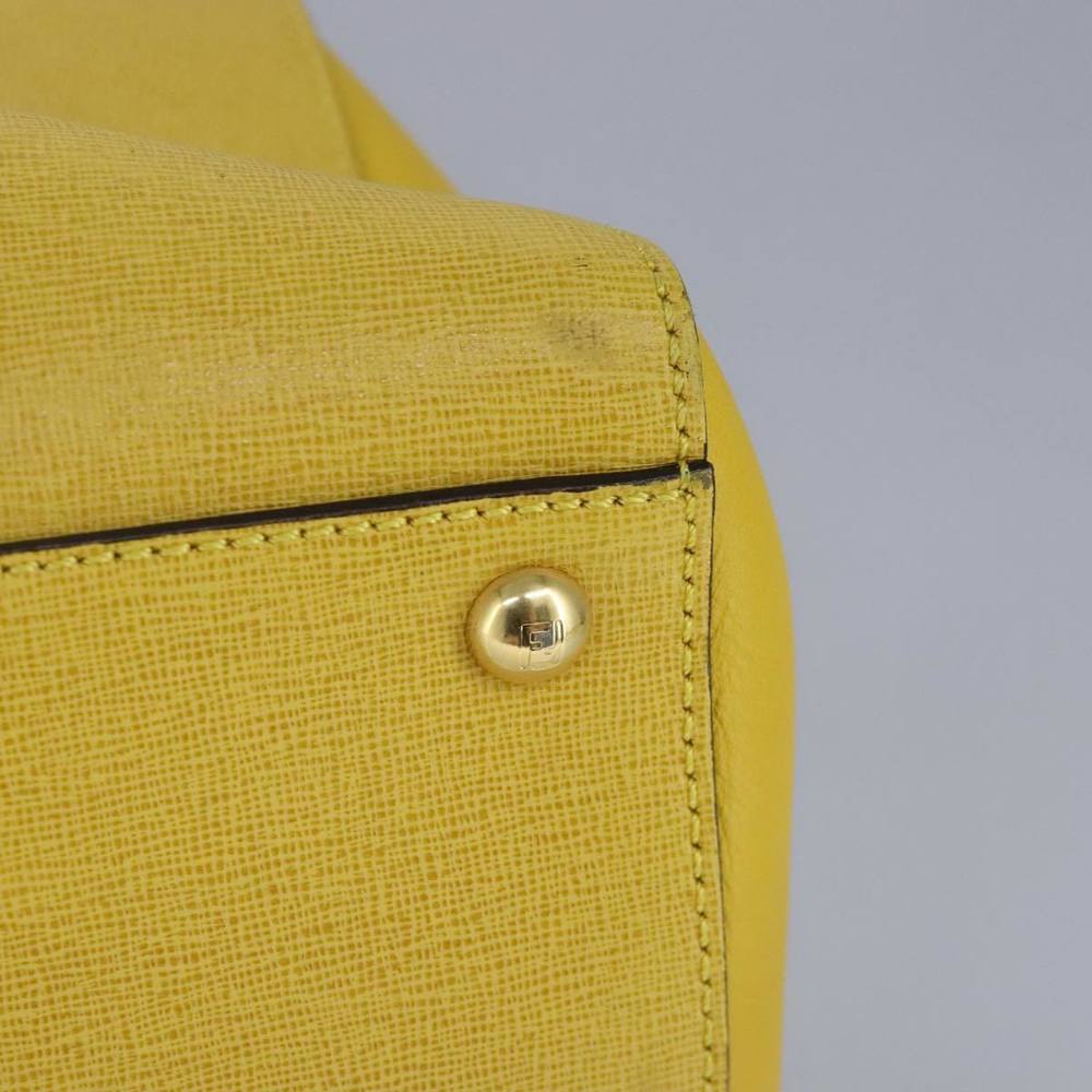 FENDI To joule Hand Bag Leather 2way Yellow Gold Auth 100188 - Picture 15 of 16